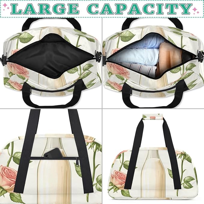 Rose Milk Kids-Duffel-Bags Gymnastics Dance Bag Carry-On Overnight Travel Gym Lightweight Dance Sports Bags For Girls Boys Kids，