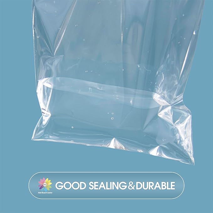 Mat Board Center 100 Pack 4 3/4" x 6 1/2" Clear Resealable Plastic Sleeves, Self Sealing Polypropylene Bags Fits 4x6 Prints, Photos, A1 Cards