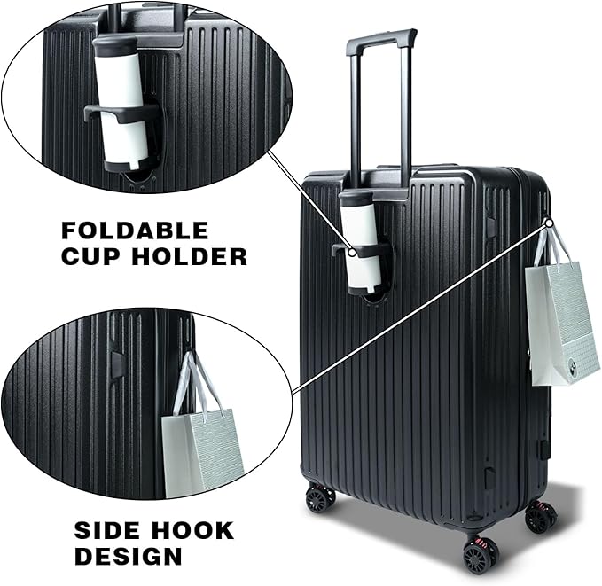 28 inch luggage with spinner wheels, large suitcases with wheels, Checked Luggage with Spinner wheels, Hard Shell Top-open Design Expandable Large Luggage with YKK zipper and 3-Year Warranty.