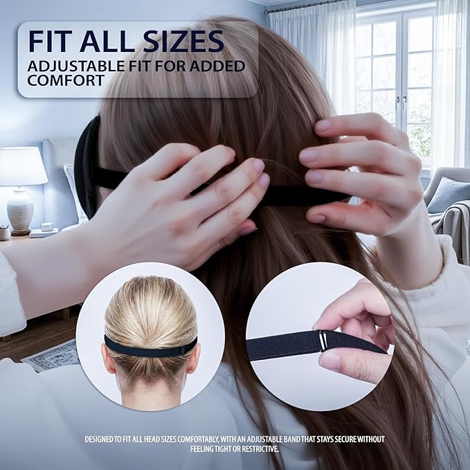 Ultra-Thin 3D Sleep Mask for Side & Back Sleepers, 100% Light Blocking Eye Mask for Sleep, Zero Pressure, Soft & Breathable Night Blindfold for Men & Women, Travel & Plane (Black)