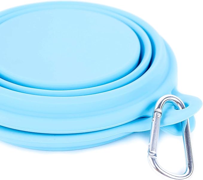 Bark Brite Collapsible Double Dog Bowl Made with Food Grade Silicone