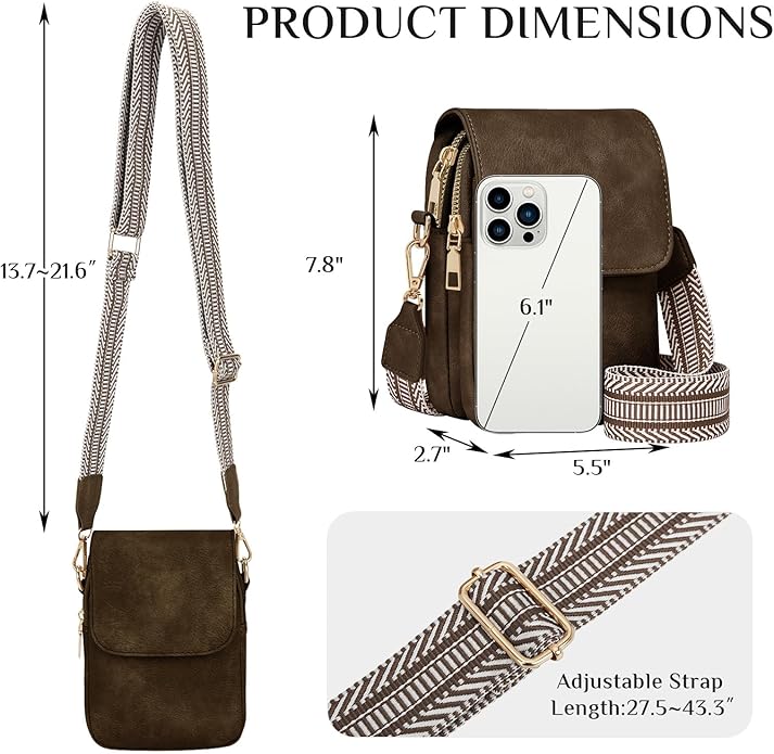 Fashion Small Crossbody Bags for Women Trendy Designer Cell Phone Purses Wallets with Card Holder Anti Theft Travel