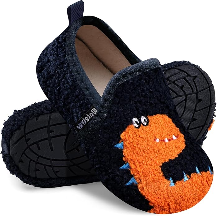 WateLves Kids Toddler Slippers Boys Girls House Shoes Slip on Sock Slippers Lightweight Winter Indoor Outdoor Walking Shoes