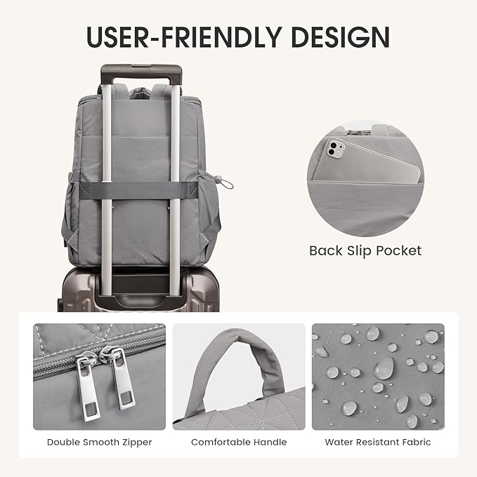 G4Free Diaper Bag Backpack for Moms Dads Travel Baby Bag with Pacifier Case & Insulated Pockets,Grey