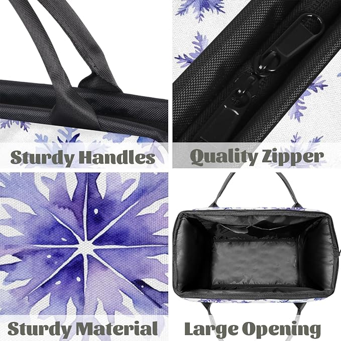 Snowflake Overnight Weekender Bags for Women Men, Waterproof Travel Carry On Duffel Bag, Lightweight Sports Gym Bag for Fitness, Workout, Travel