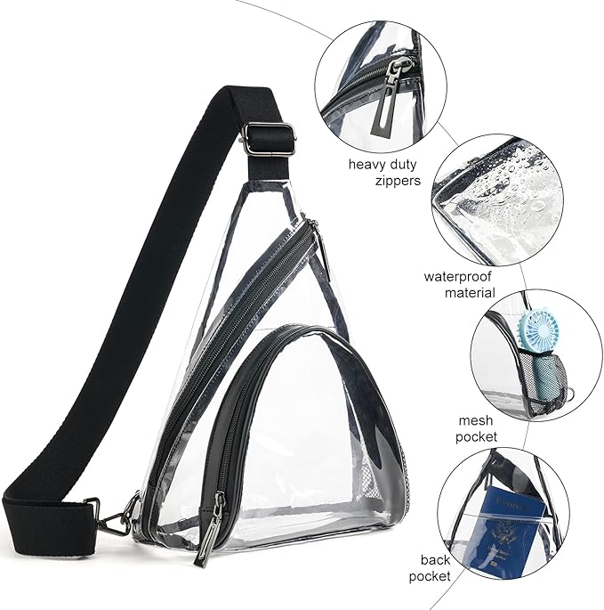 7L Sling Bag For Women Men Backpack Fanny Pack Crossbody Chest Travel Shoulder Belt Bags Purse Handbag PU Leather