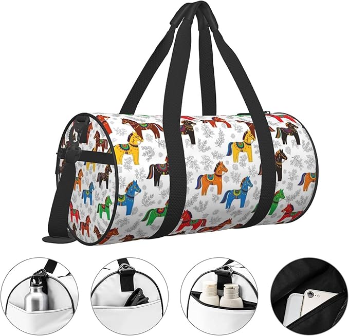 Gym Bag for Men Duffle Bag Travel Lightweight Weekender Bag Dala Horses for Travel Sports Gym