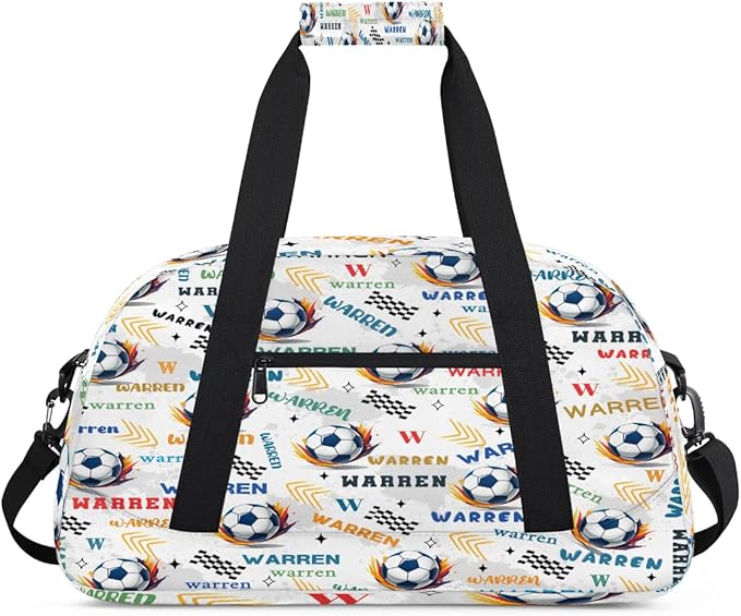 Custom Name Duffel Bag for Boys, Personalized Sports Gym Bag Overnight Travel Weekender Bag Lightweight Carry On Sleepovers Bag for School Practice Gymnastics Sports Theme