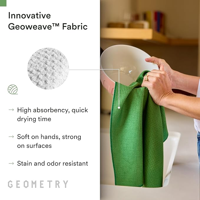 GEOMETRY St. Patrick’s Day Kitchen Towels - Quick Dry Microfiber Cloth Dish Towels for Kitchen Drying - Premium Quick Dry St Patrick's Day Tea Towel - Lucky