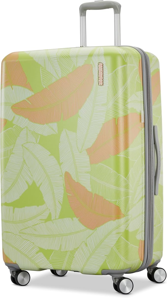American Tourister Moonlight II Hardside Expandable Luggage with Spinner Wheels, Palm, 2 Piece Set (20/28)