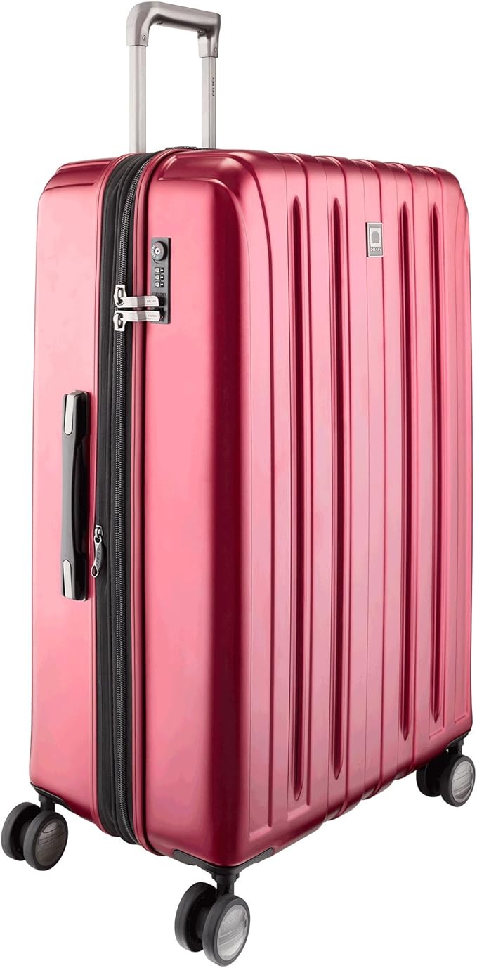 DELSEY PARIS Titanium Hardside Expandable Luggage with Spinner Wheels, Black Cherry Red, 2-Piece Set (21/29)