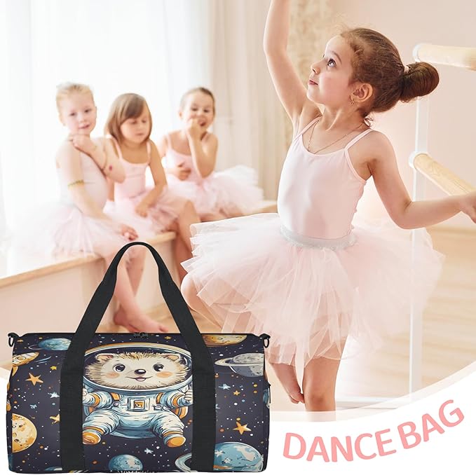 Space Theme Animal Travel Duffle Bag for Women Men, Overnight Weekender Bag, Carry on Tote for Sport Gym