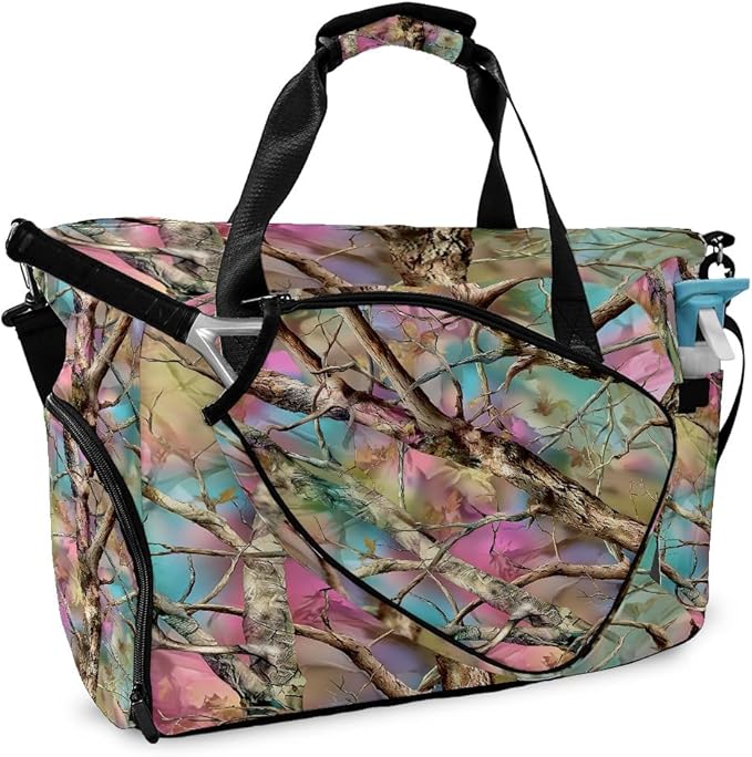 Tree Shadow Multi Gym Bag for Women & Tennis Bag, Large Sports Duffel Bag Waterproof with Ventilated Shoe Compartment & Front Racket Sleeve, Lightweight Travel Weekender Overnight Bag