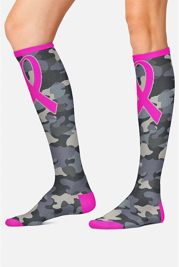 Cherokee Women's 10-15mmHg Compression Socks – Fun Print Knee Highs with Light Support, Soft Feel - PRINTSUPPORT