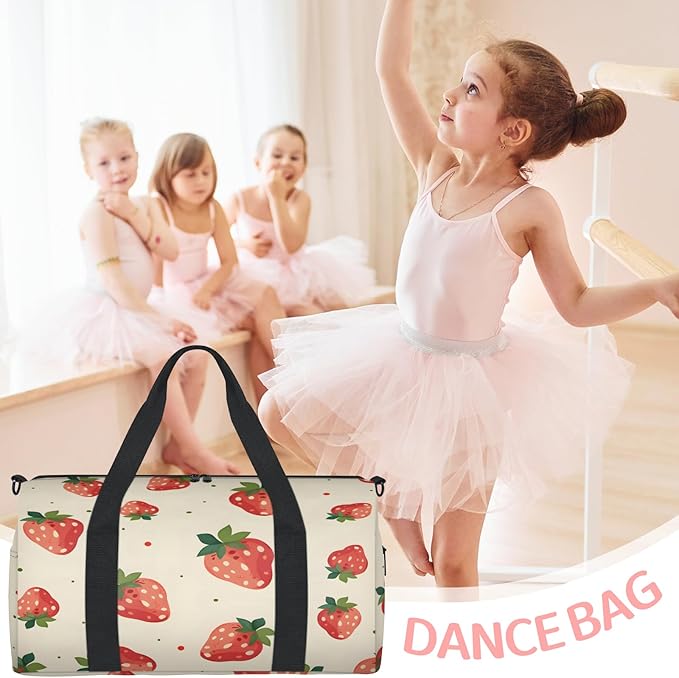 Strawberry Cute Travel Duffle Bag for Women Men, Overnight Weekender Bag, Carry on Tote for Sport Gym