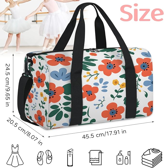 Pink Flowers Travel Duffle Bag for Women Men, Overnight Weekender Bag, Carry on Tote for Sport Gym