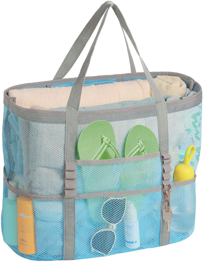 Mesh Beach Bag Vacation Essentials - Large Tote Pool Bag for Women Vacation Essentials Beach Accessories