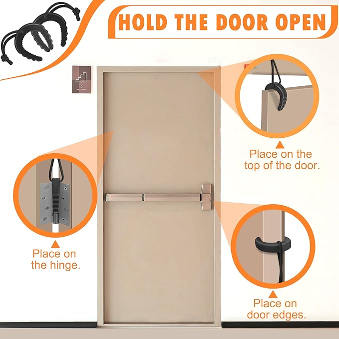 Crosize 4 Pack First Responder Door Stops, Door Jam for Law Enforcement, Police, Emergency Medical Services, Black Door Stoppers Wedge