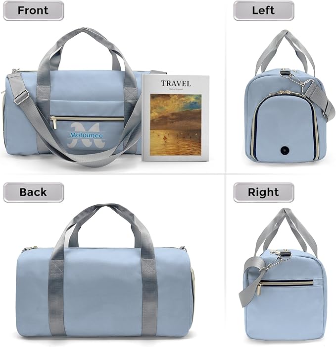 Personalized Tactical Gym Bag For Men，Custom Travel Duffel Bag with Name，Sports Workout Travel Bag with Shoes Compartment-Blue letters