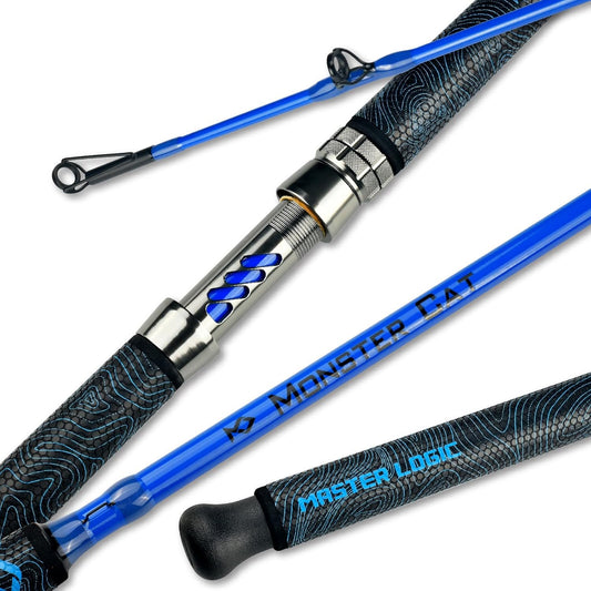 Monster Catfish Fishing Rod - 7' Medium Heavy, 1-Piece Glow in Dark Casting Rod, S-Glass & Carbon Graphite Blend, Durable EVA Foam Super Grip, Catfish Pole for Night Fishing