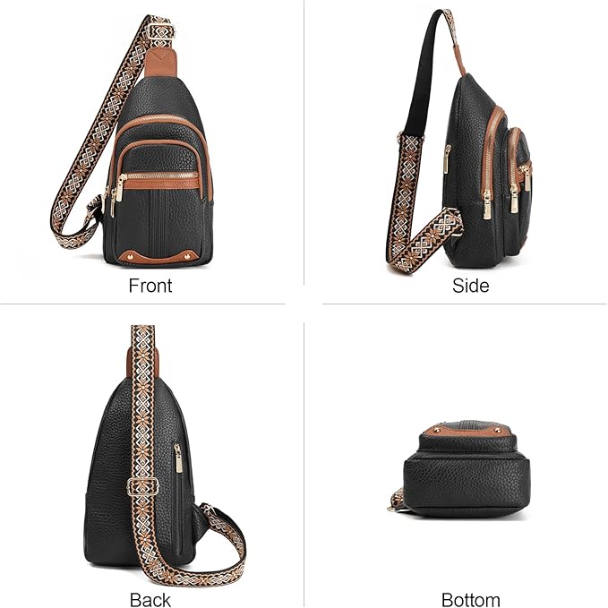 GAEKEAO Sling Bag for Women Crossbody Bags Fanny Pack Vegan Leather Chest Bag Travel Shoulder Belt Purse Backpack Gifts