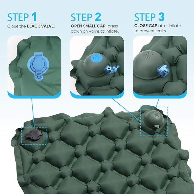 Sekey Pump Up Inflatable Seat Cushion, Portable & Lightweight Airplane Seat Cushion, for Long Flights Stadium Camping Office Travel