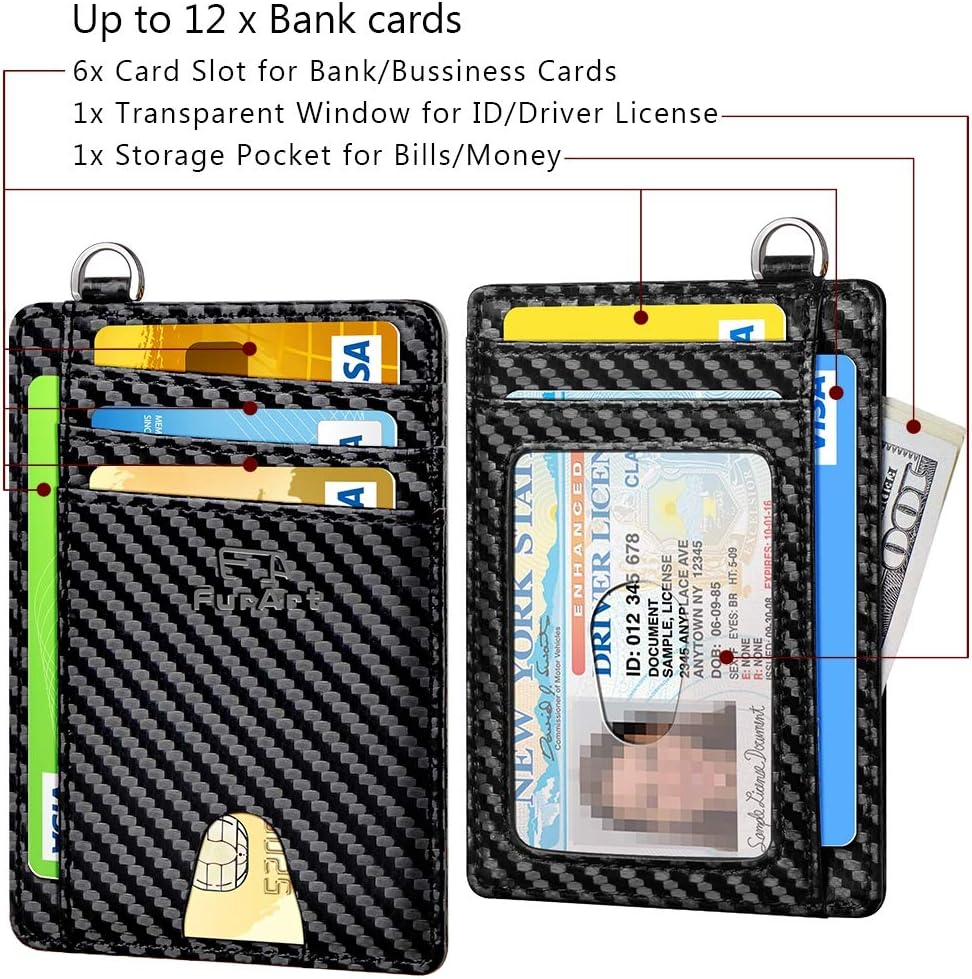 FurArt Slim Minimalist Wallet, Front Pocket Wallets, RFID Blocking, Credit Card Holder for Men & Women