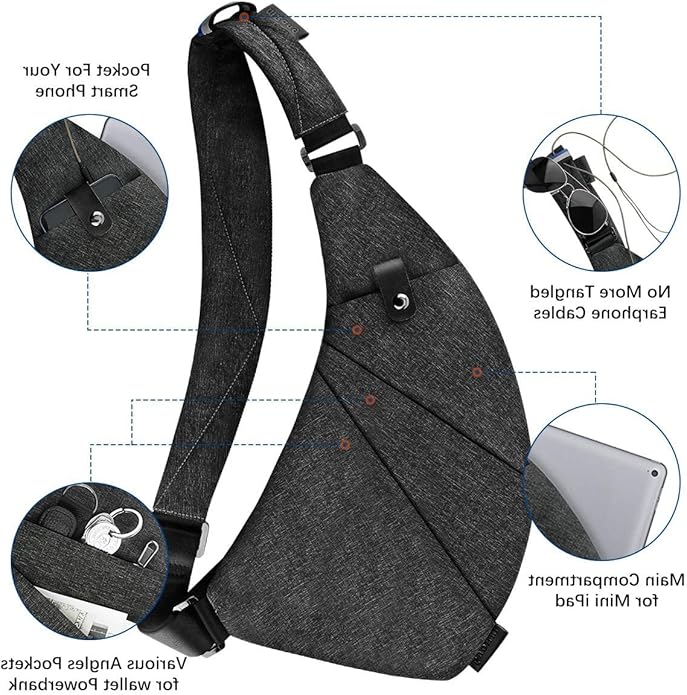 MRang Sling Crossbody Bags Trendy Travel Anti Theft Safe Purse Bags for Women Men Waterproof