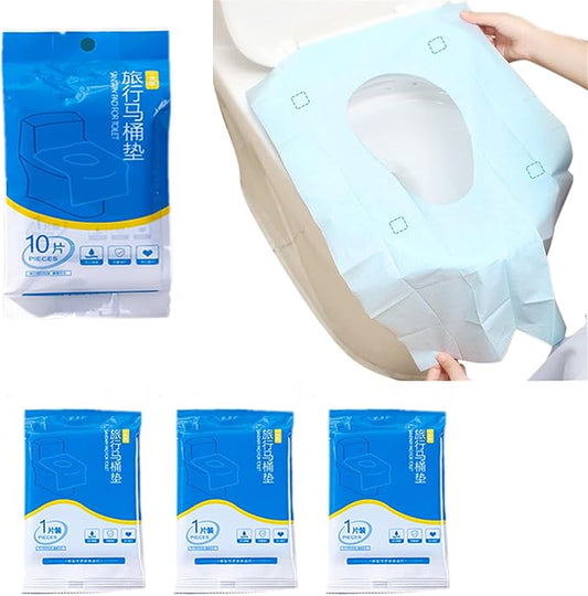20 Pcs Extra Large 23.6 Inch x 15.8 Inch Blue Disposable Toilet Seat Covers Individually Wrapped Travel Essentials, for Public Restrooms Airplane Camping (blue, 20pcs)