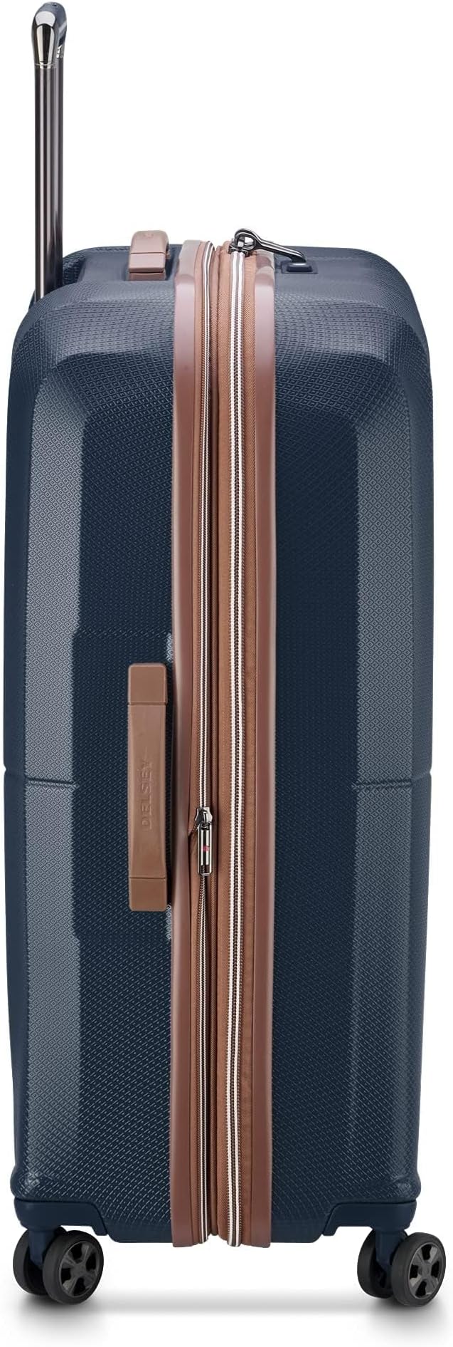 DELSEY PARIS Carrousel Hardside Expandable Luggage with Spinner Wheels, Navy, Checked-Large 28 Inch