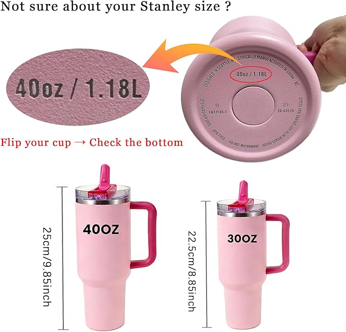 40oz Flip Straw Leak Proof Lid for Stanley H2.0 Quencher,2 Pack Tumbler Lid Replacement Spill Proof Straw Cover for Stanley Cup Accessories ProTour (White,Light Nectarine)
