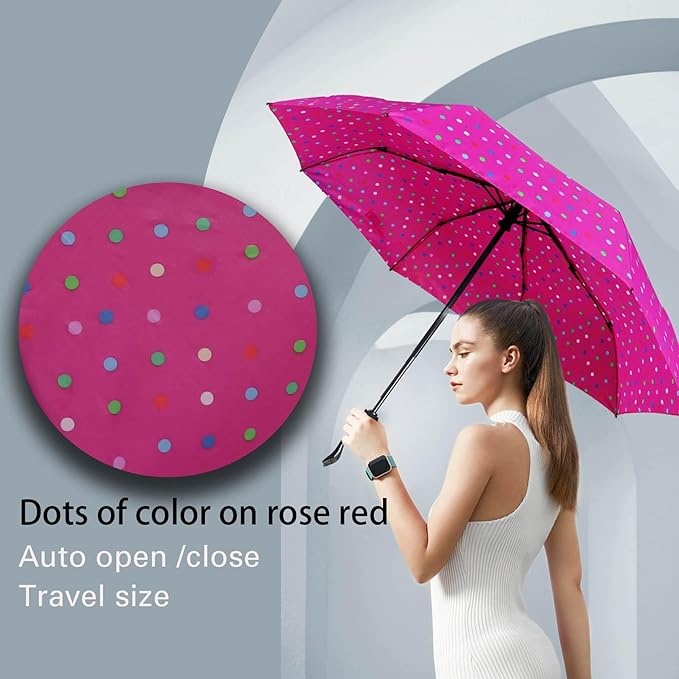 MRTLLOA 42/49 Inch Compact Travel Essentials Umbrella for Rain, Lightweight, Portable, Automatic, Strong, Waterproof Folding Umbrellas for Women, Men and Teenagers
