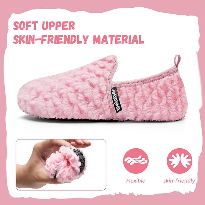 WateLves Kids Toddler Slippers Girls Boys Slip on House Shoes Lightweight Anti Slip Sock Slippers Winter Indoor Outdoor Walking Shoes