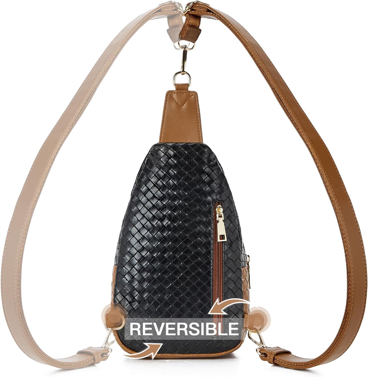 Telena Small Sling Bag for Women Leather Crossbody Fanny Packs Chest Bag for Women