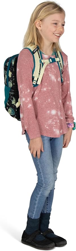 Osprey Daylite Jr. Kids' Commuter Backpack, Space Travel Print/Antique Blue