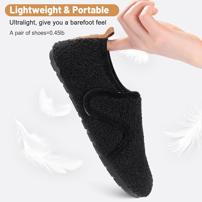 Ultrafun House Slippers for Women Men Slip on Barefoot Slippers Socks Soft Lightweight Rubble Sole House Shoes Indoor/Outdoor