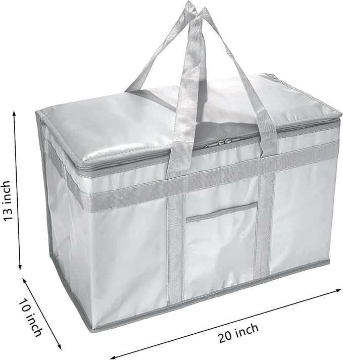 Yalin XXXL Large Insulated Cooler Bag, Styrofoam Cooler of Keep Food Hot or Cold, Reusable Double Zipper Food Delivery Bag for Grocery Shopping, 23" W x 15" H x 14" D