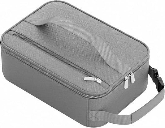 HowFly Small Lunch Bag - Insulated Lunch Box Bag for Women Men - Portable Thermal Reusable Meal Cooler Bags with Buckle Handle for Work School - Gray