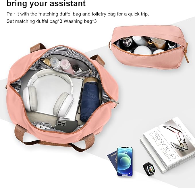 Joyway Carry On Luggage 20 Inch Expandable Suitcase with Spinner Wheel, 3 Piece Hard Shell Luggage Set with TSA Lock(Pink)
