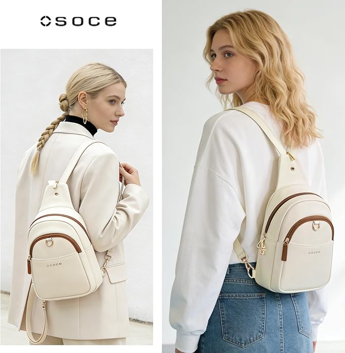 Crossbody Bags for Women Sling Bag Anti Theft PU Leather Travel Chest Purse Small Adjustable Strap Fits Large Phone