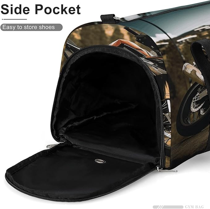 Sport Motorcycle Gym Bag Lightweight ，Travel Duffle Bag with Shoe Compartment，Gym Bag for Women for Overnight, Weekend, Yoga, Gym, Business Trips, Sport And Hospital.