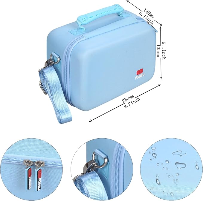 FBLFOBELI EVA Travel Storage Case for Canon EOS Rebel T7 / T8i / T5 / R50 / R100 DSLR Camera with 18-55mm Lens, Camera Protective Waterproof Carrying Bag (Case Only) (Blue)
