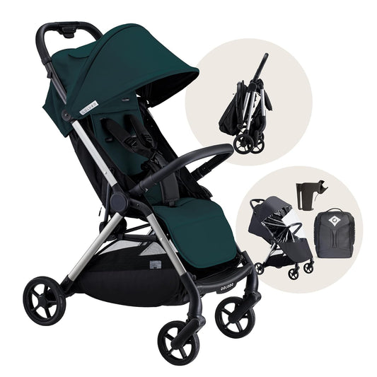 Colugo The One Stroller - Lightweight Easy Fold Compact Toddler and Baby Stroller for Travel, Large Storage Basket, One Hand Fold, Includes Raincover, Bumper Bar, Cupholder (Ponderosa Pine)