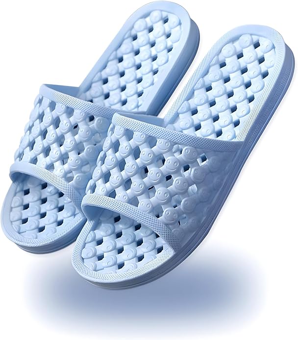 AYYDMY Shower Shoes Quick Drying Slippers for Women Men, Non Slip House Shoes Cushioned Thick Sole Bathroom Slippers Indoor Outdoor Soft Platform Sandals for Living Room College Dorm Beach SPA Gym Pool
