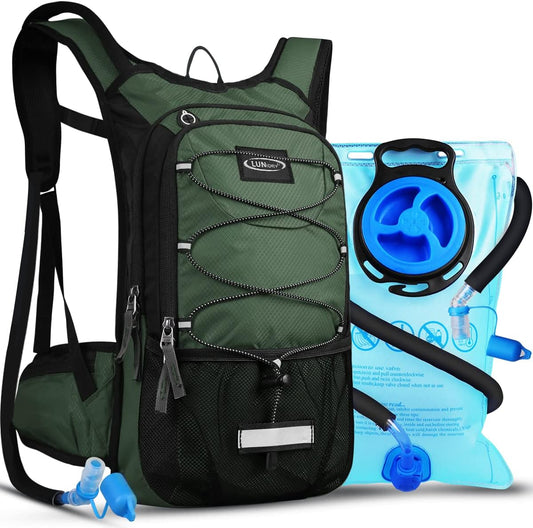 Insulated Hydration Pack Backpack with 3L BPA Free Leak-Proof Water Bladder, Keep Liquids Cool for Up to 5 Hours, Daypack for Hiking, Running, Cycling, Hunting, Climbing