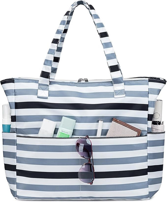 LEDAOU Beach Bag Waterproof Sandproof Women Beach Tote Pool Bag with Zipper for Swim Gym Grocery Travel with Wet Pocket | Sandproof, with Zipper, for Gym, Grocery, Travel, with Wet Pocket
