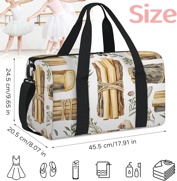 wood Travel Duffle Bag for Women Men, Overnight Weekender Bag, Carry on Tote for Sport Gym