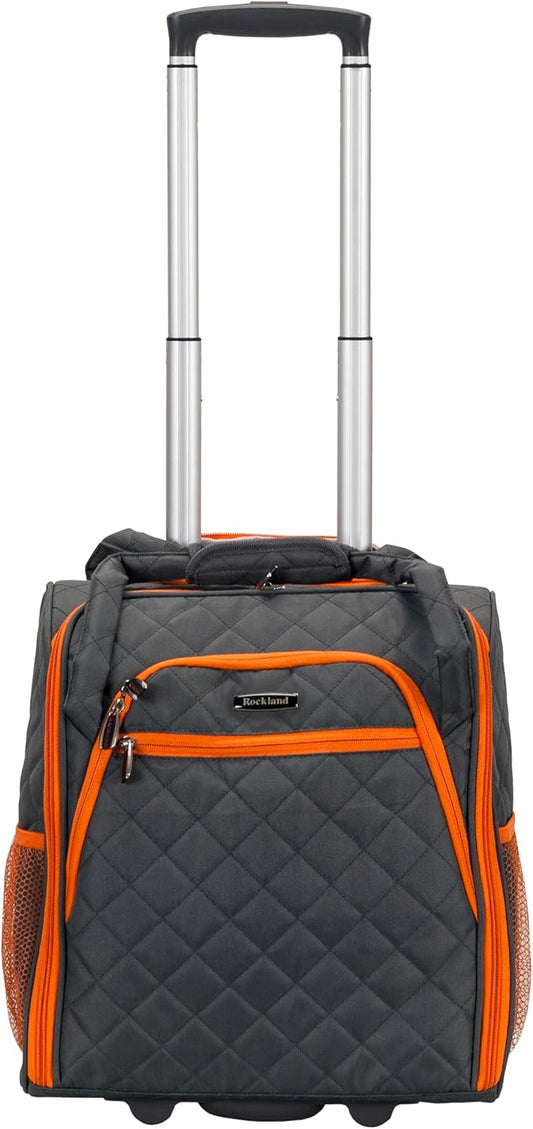 Rockland Melrose Upright Wheeled Underseater Carry-On Luggage, Charcoal