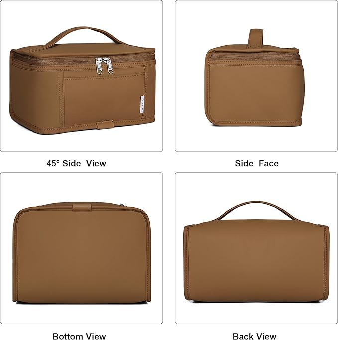 NOL Natural Organic Lifestyle Small Lunch Bag Mini Lunch Box Insulated Lunch Bag for Men/Women Leakproof Cooler Tote Bag Lightweight Nylon Waterproof Lunch Box For Work,Brown