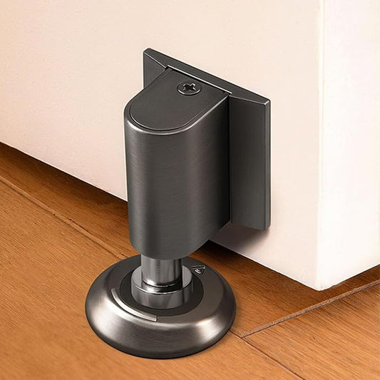 2026 New Door Wedge Stopper, Upgraded Magnetic Doors Stoppers for Bottom of Door, No Drill Invisible Doorstops for Inside Door, Heavy Duty Invisible Door Stop for Both Wall Floor Mounting(1 Pcs Black)